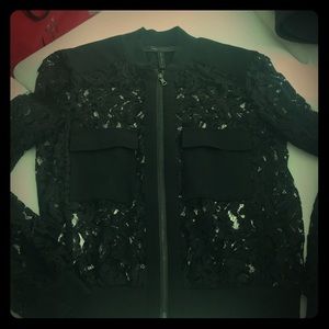 BCBG black lace jacket XS